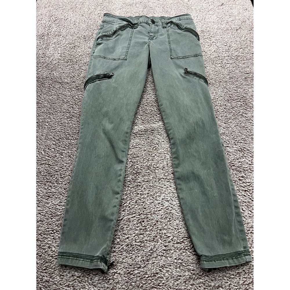 BLANKNYC Women's 27 Army Green Moto Skinny Cargo Pants Zipper Utility Biker